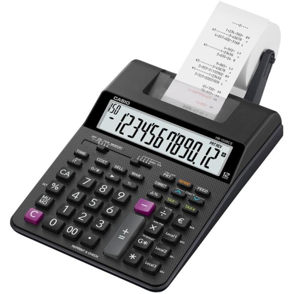 Casio HR150RCE 12 Digit Display Printing Calculator