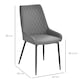 image 3 of HOMCOM Set Of 2 Quilted PU Leather Dining Chairs with Metal Frame 4 Legs Foot Caps Home Seating Modern Stylish Executive Grey