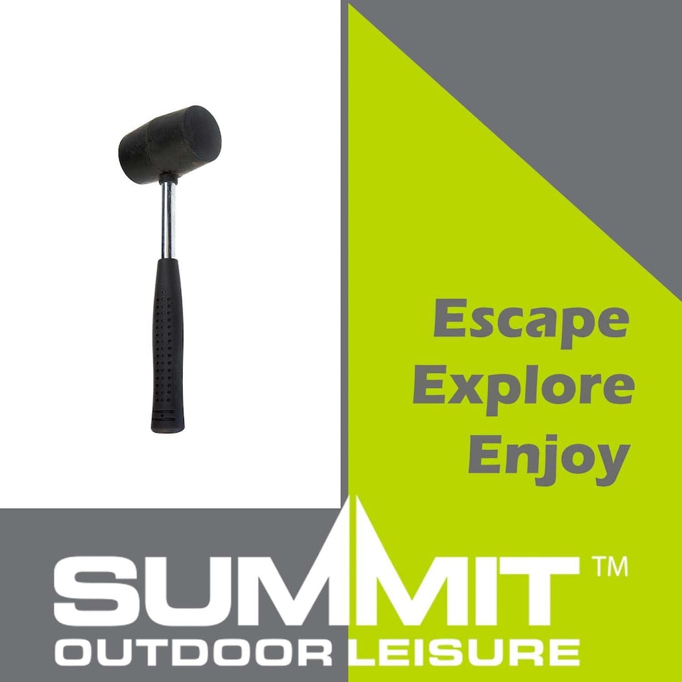 image 1 of PMS 12oz Rubber Mallet with Steel Shaft - Black, 27cm x 8.5cm