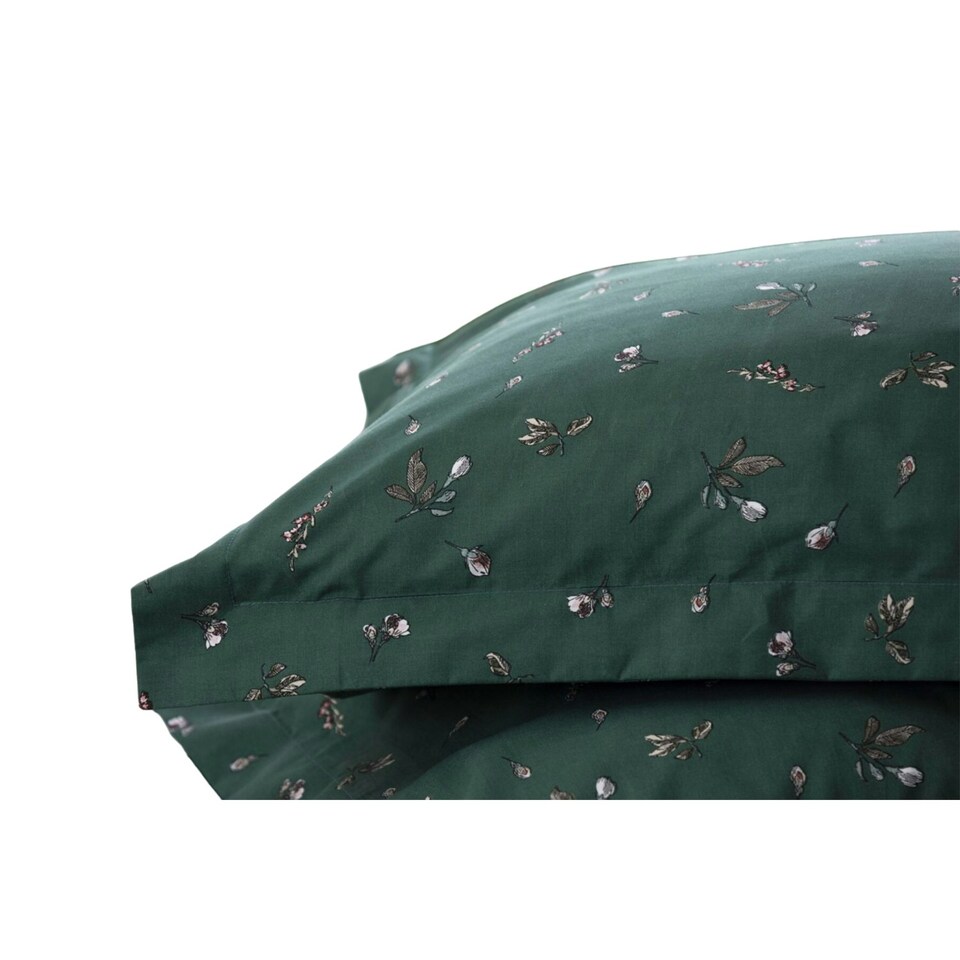 image 1 of Belledorm Aiyla Oxford Pillowcase (Pack of 2) - Bottle Green - 76cm x 51cm Green
