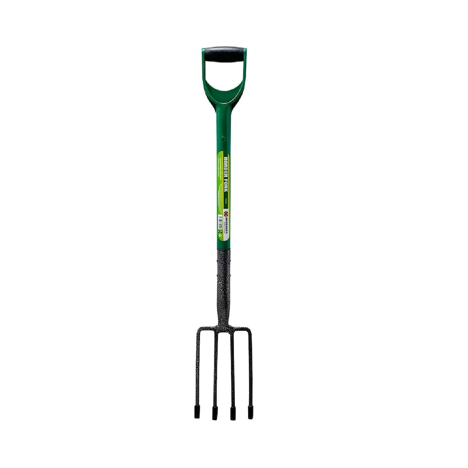 image 1 of Garden Border Digging Fork Gardening Tool 4 Tooth Handle Heavy Duty