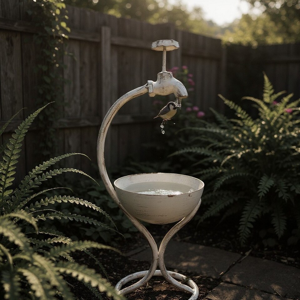 image 1 of Garden Planter - Metal - L19 x W24 x H57 cm - Cream