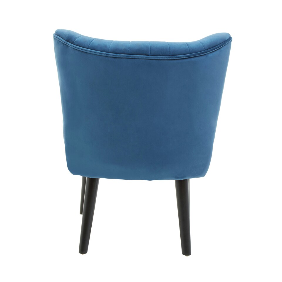 image 1 of Interiors by Premier Blue Velvet Chair, Curved Back Accent chair, Easy to Assemble Borg Chair, Comfy Office Chair