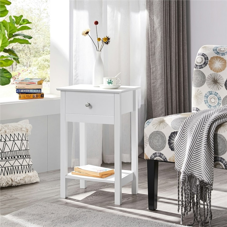 image 1 of Yaheetech Bedside Table  with Drawer
