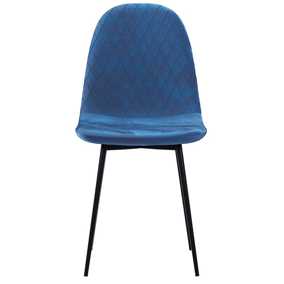 image 1 of Vida Designs Luton Set of 2 Dining Chairs Upholstered Fabric Padded Chair, Blue | Blue | Blue