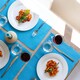 image 5 of Nicola Spring Ribbed Cotton Placemats - 48 x 33cm - Light Blue - Pack of 6 | Blue | Blue