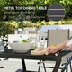image 9 of Outsunny 5 PCs Garden Dining Set, Folding Chairs and Metal Top Table Grey