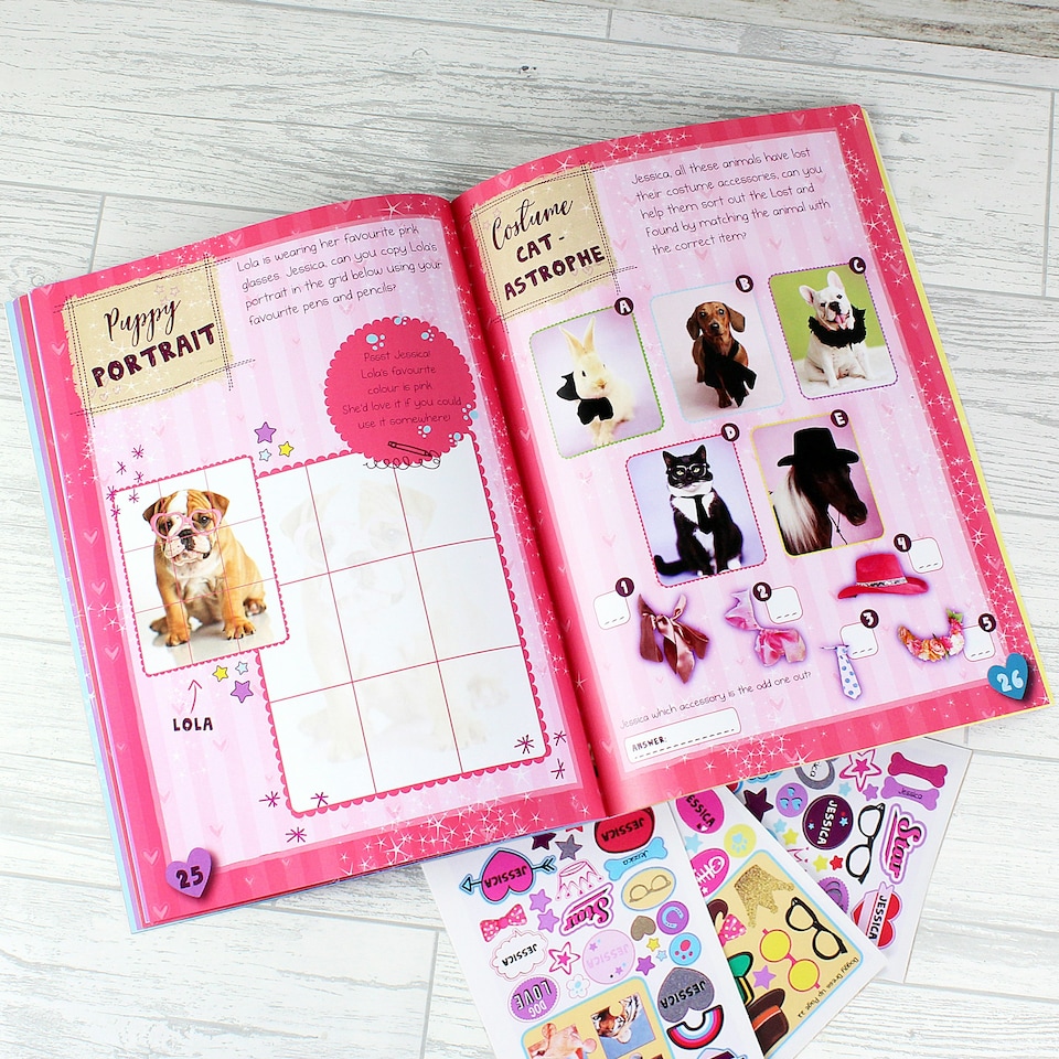 image 1 of Personalised Rachael Hale Adorable Animals Activity Book With Stickers