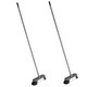 image 2 of 2 x Indoor Metallic Grey 3pcs Long Metal Handle Sweeping Broom With Stiff Nylon Bristles Perfect For All Kinds Of Hard Floors
