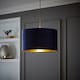 image 2 of ValueLights Reni Medium Navy Velvet Chrome Inner Lamp Shade | Blue