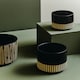 image 4 of Interiors by Premier Small Ceramic Planter, Modern Black and Gold Planter for Indoor Plants, Drum-shaped Ceramic Planter for Home Black