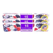 TidyZ Double Zip Freezer Bags 15 Assorted Pack