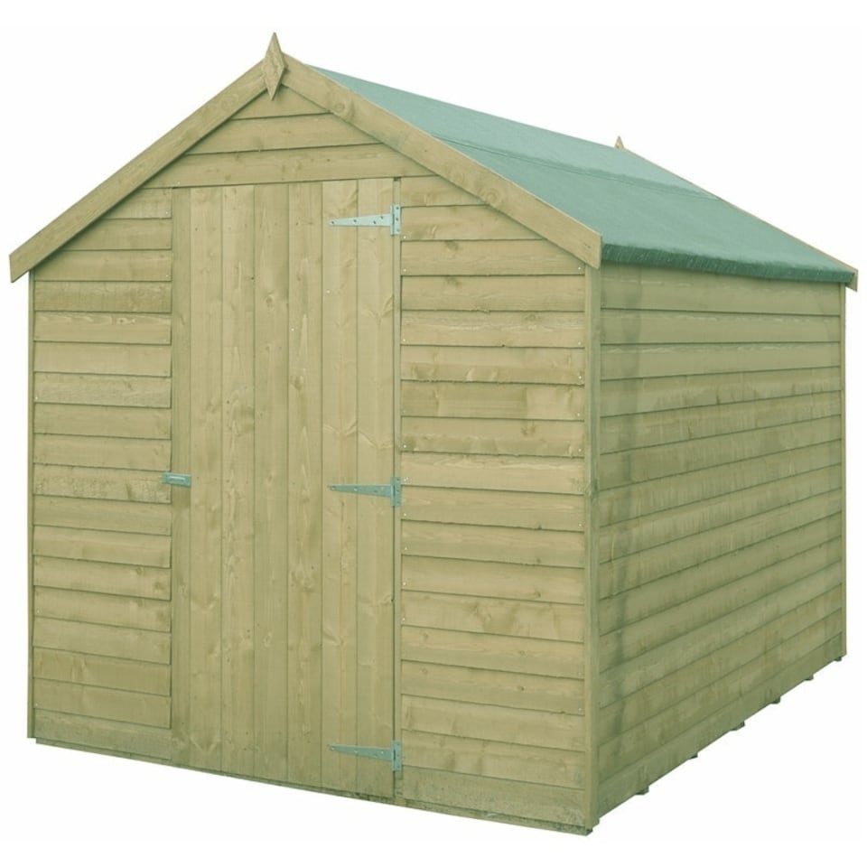 image 1 of Overlap 7 x 5 Feet Pressure Treated Value Range Shed Single Door Brown