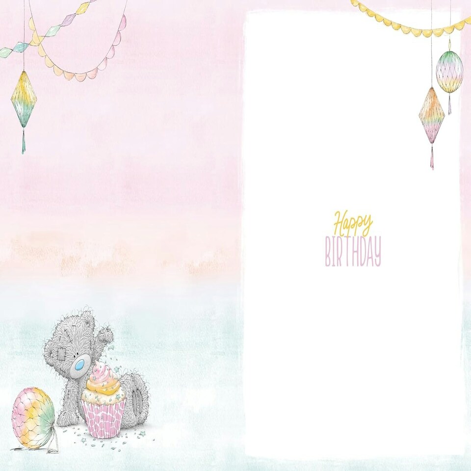 image 1 of Bear Holding Cup Cake 30th Birthday Card