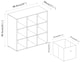 image 5 of 9 Cube Wooden Bookcase Shelving Unit with 5 Collapsible Fabric Drawers | Multi | Oak & Orange | 1