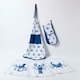image 5 of Homescapes Blue Sea Animal 100% Cotton Apron | Blue | One Size