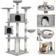 image 4 of Yaheetech 200 cm Multilevel Cat Tree with Condos Light Grey