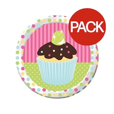 Creative Party Sweet Treats Round Dinner Plate (Pack of 8) - Multicoloured - One Size