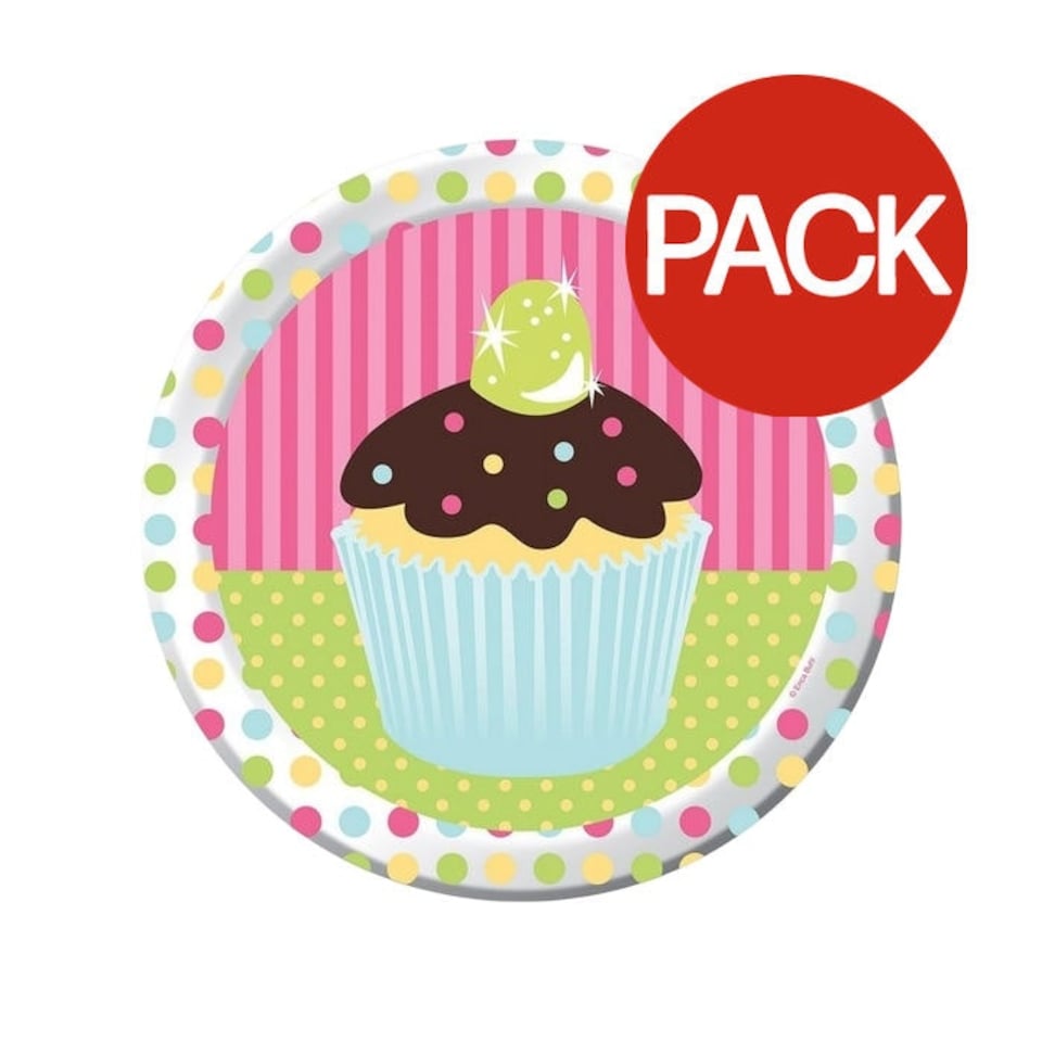 Creative Party Sweet Treats Round Dinner Plate (Pack of 8) - Multicoloured - One Size