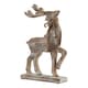 image 1 of Hill Interiors White Wash Collection Wooden Reindeer Decoration - Brown/White - One Size
