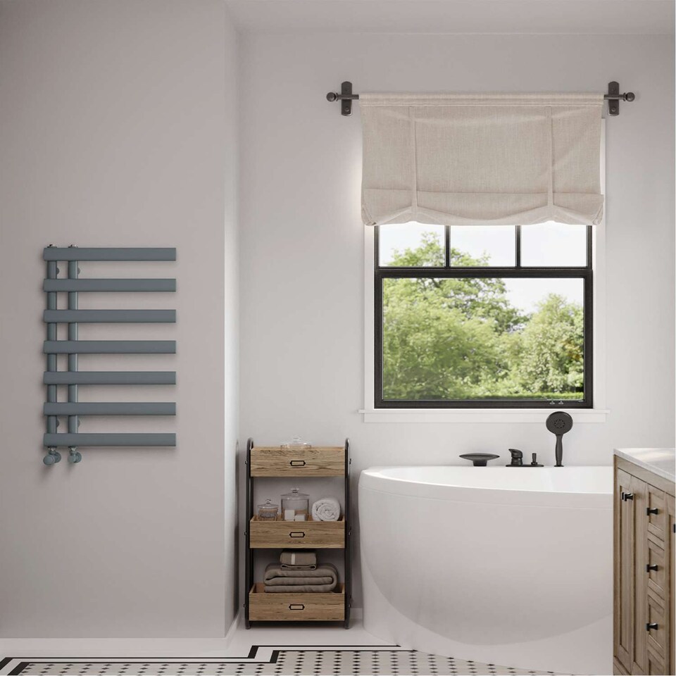 image 1 of Elyan Heated Towel Bathroom Radiator - Anthracite Grey - (H) 766mm x (W) 500mm