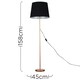 image 3 of ValueLights Modern Floor Lamp In Copper Metal Finish With Black Shade