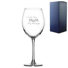 Personalised Love You Mum Design 9oz Wine Glass Mother's Day