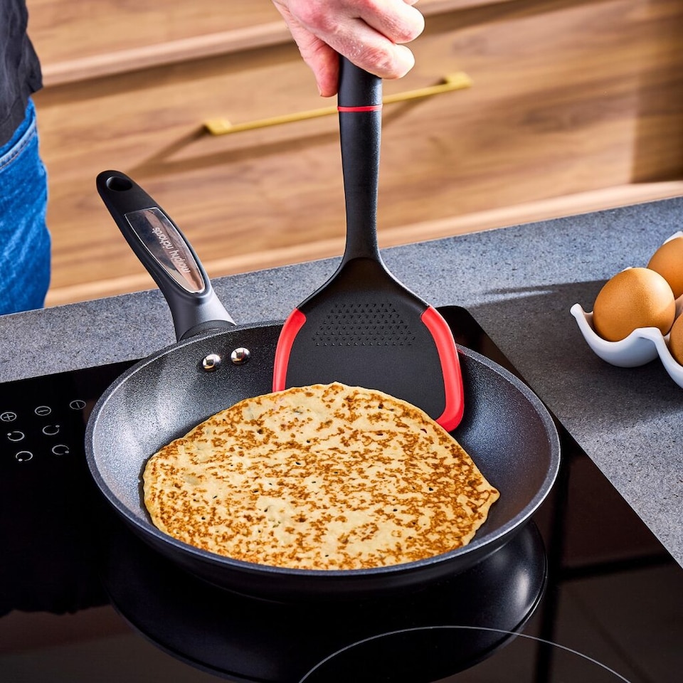 image 1 of Morphy Richards 24cm Forged Aluminium Ceramic Frying Pan - Black