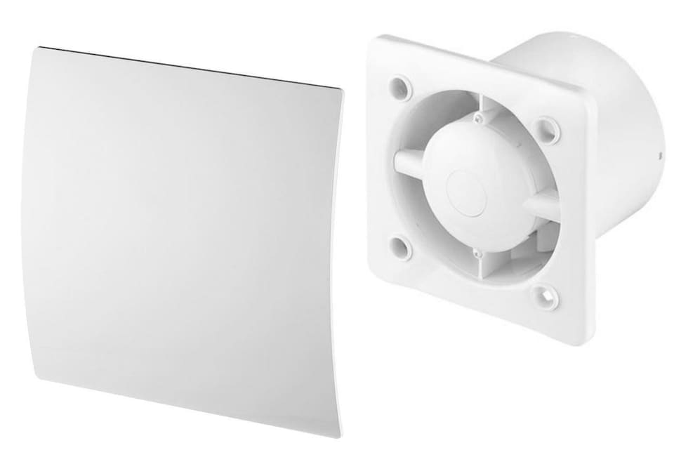 image 1 of 125mm Humidity Sensor Extractor Fan Silver ABS Front Panel ESCUDO Wall Ceiling Ventilation