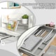 image 5 of ZONEKIZ Height Adjustable Kids Desk and Chair Set, with Drawer, Bookshelf Grey