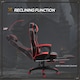 image 4 of Vinsetto Gaming Chair Ergonomic Reclining Manual Footrest Wheels Stylish Red