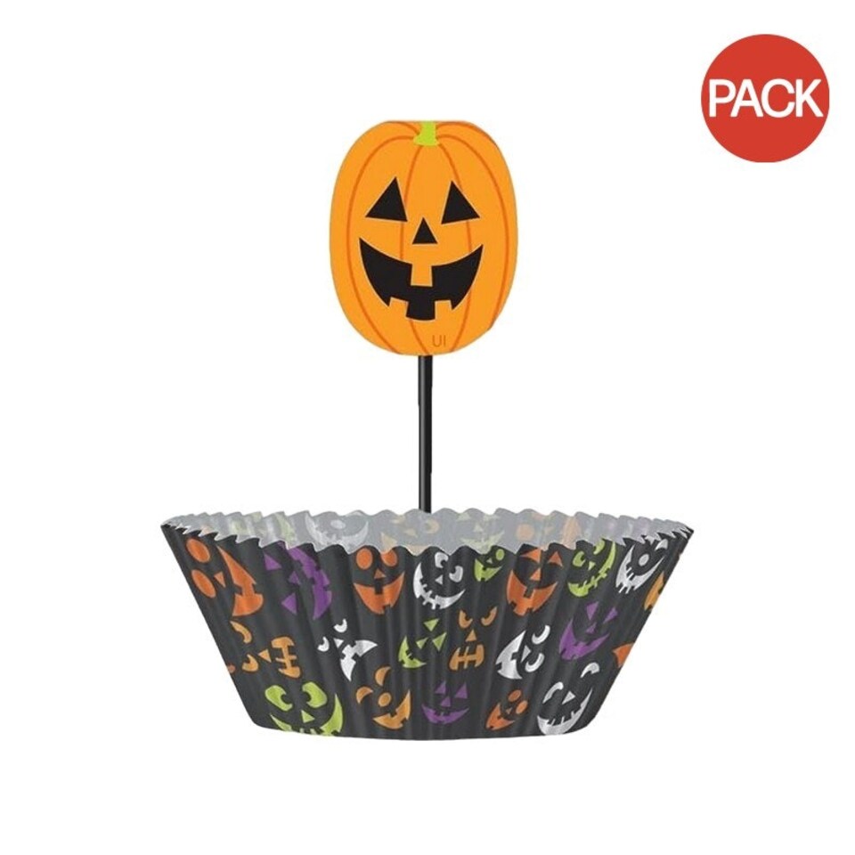 Unique Party Pumpkin Head Halloween Muffin and Cupcake Cases Set (Pack