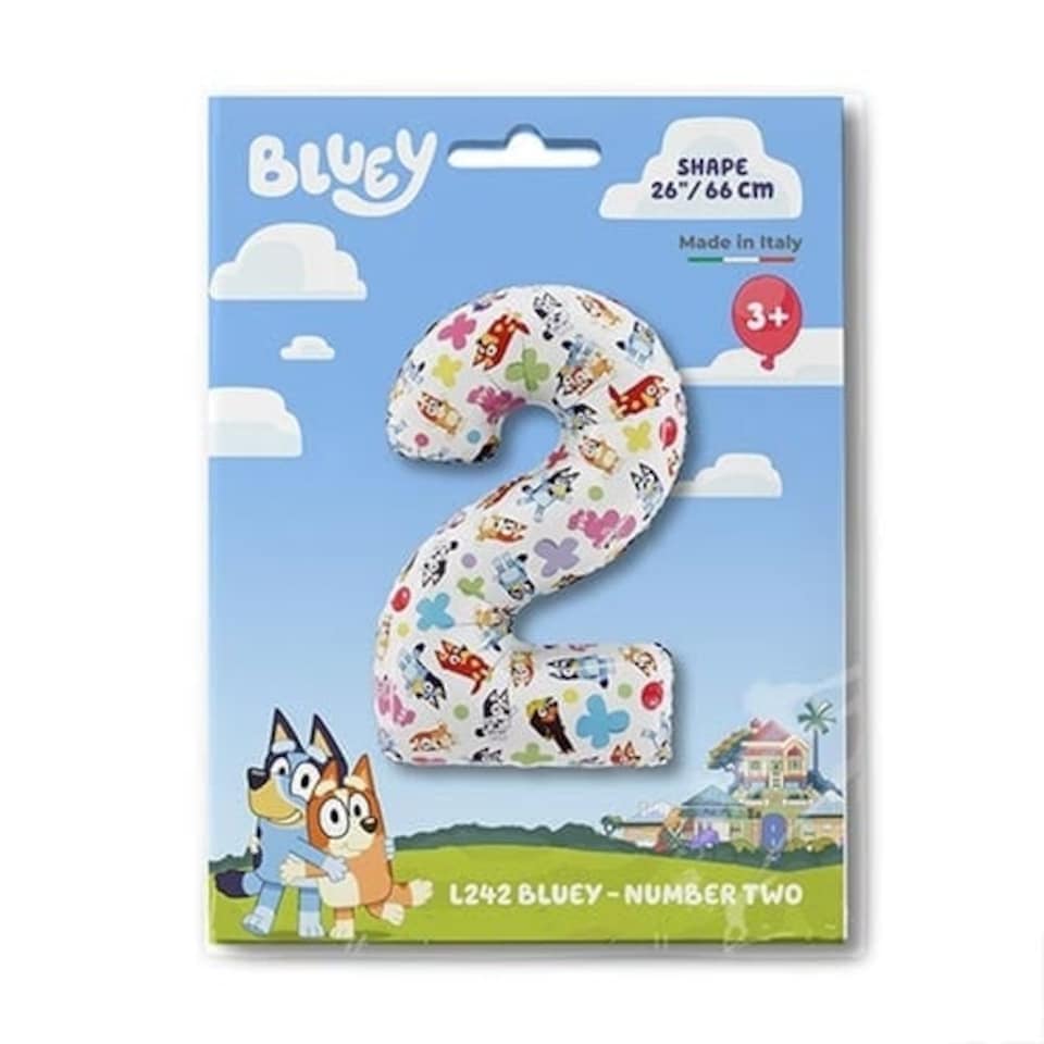 image 1 of Bluey Number 2 Giant Foil Helium Balloon 66cm / 26 in