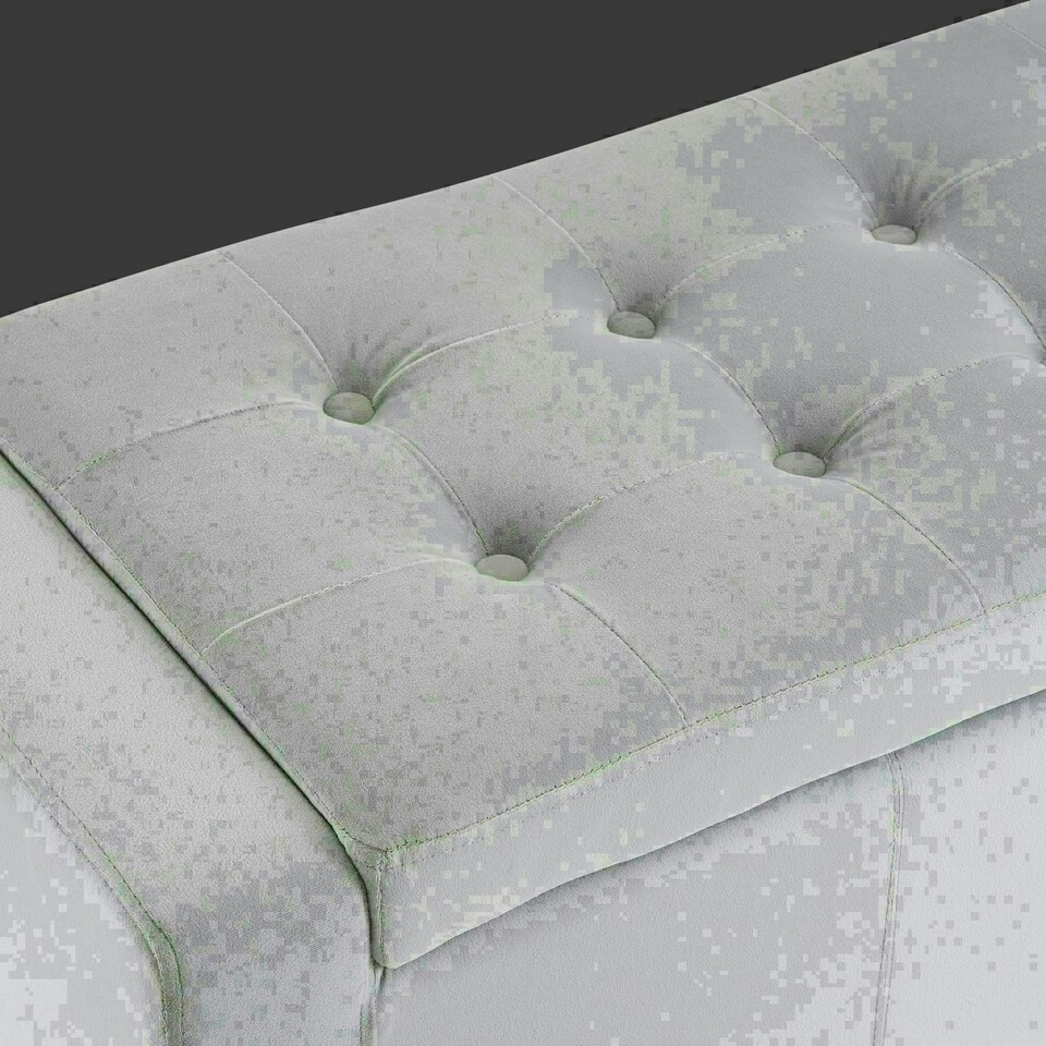 image 1 of Home Republic Luna Velvet Storage Ottoman Bench - 92cm x 40cm Silver
