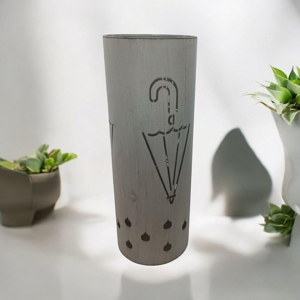 image 1 of Umbrella Stand - Metal - L19 x W19 x H49 cm - Grey