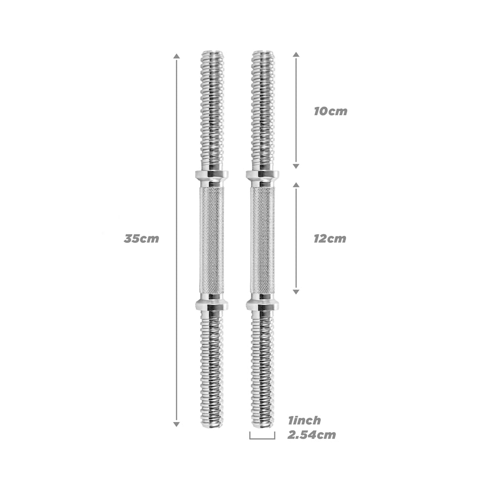 image 1 of Phoenix Fitness Dumbbell Handles 35cm | Silver