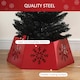 image 4 of HOMCOM Hexagon Christmas Tree Base Cover with Hollow Snowflake Patterns Red