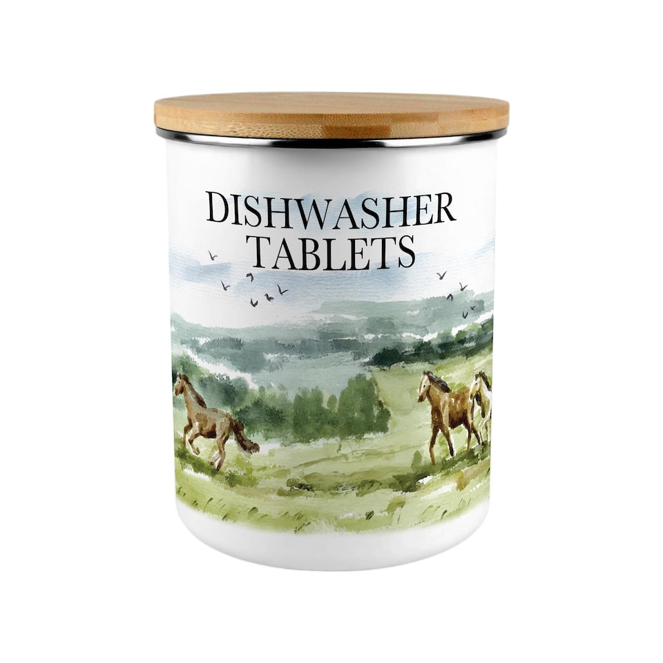 image 1 of Wild Horses Dishwasher Tablets Storage Tin