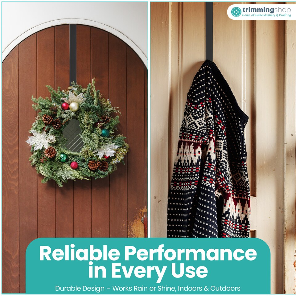 image 1 of Trimming Shop 12.5 Inch Strong Metal Wreath Door Hangers - Pack of 2