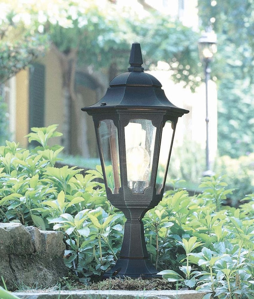 image 1 of Parish 1 Light Outdoor Pedestal Lantern Black IP44, E27