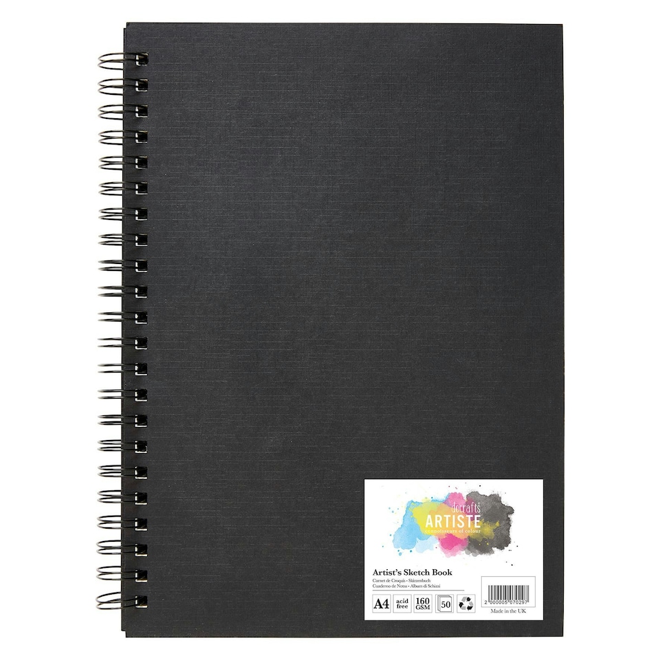 Artiste Hardback Sketchbook Portrait Wiro, White, A5, 160gsm 50 Sheets