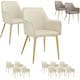 image 9 of Dining Chair Avane - velvet look, padded armchair, high backrest and high armrests - Set of 4 Grey | Taupe