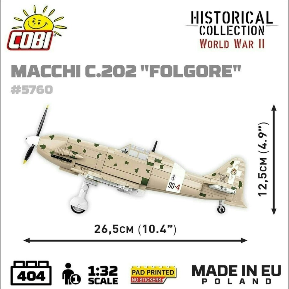 image 1 of Macchi C. 202 Folgore brick plane model - COBI 5760 - 405 bricks