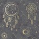 image 1 of Holden Décor Dreamcatcher Wallpaper - Black/Gold - 10m x 53cm Black