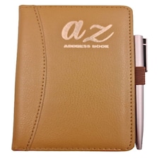 Slim Tan Address Book & Pen