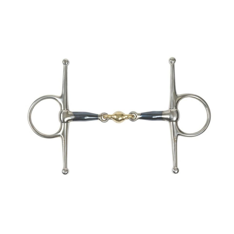 Shires Sweet Iron Lozenge Horse Full Cheek Snaffle Bit - Blue - 5.5in