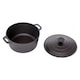 image 10 of 4L Cast Iron Non Stick Casserole Dish Pan with Lid | Black | 1