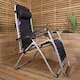 image 4 of Multi Position Garden Gravity Relaxer Chair Sun Lounger in Black & Silver