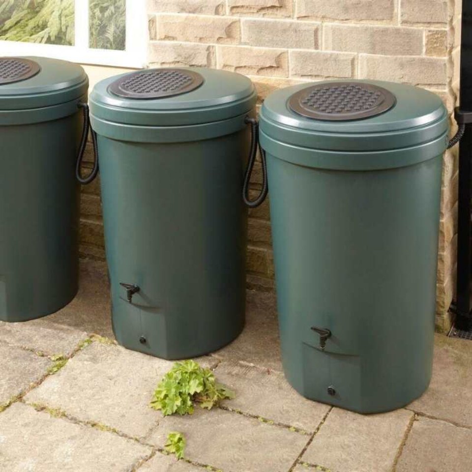 image 1 of Harcostar 1,050 Litre Magnum Water Butt Triple Kit | Green | 1,050 litres