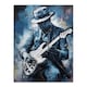 image 3 of Guitarist Playing Blues Oil Musician Home Decor Black Framed Wall Art Print A4